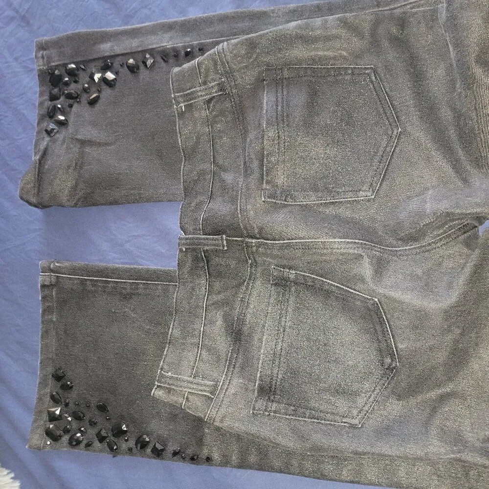 Diane Gilman (4 Tall) embellished straight leg jeans